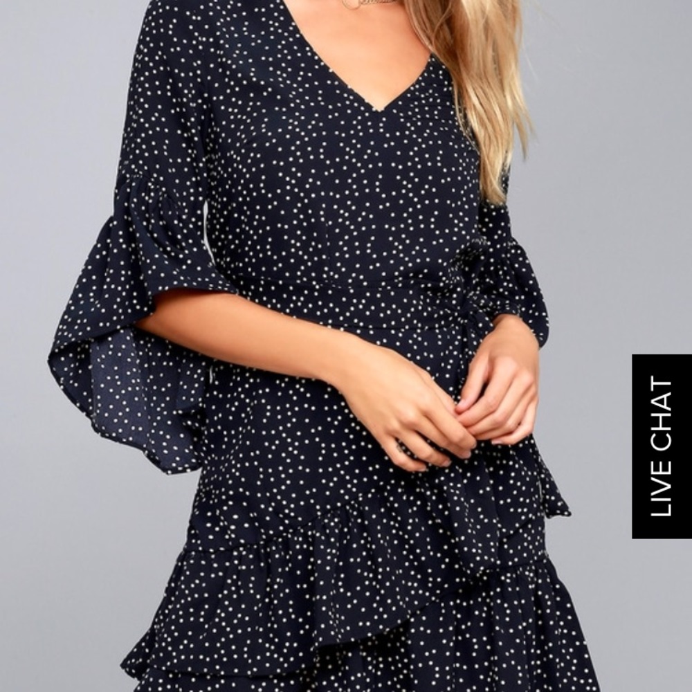 NWT Lulu’s polka dot wrap dress size small